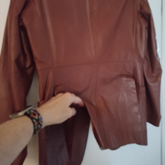 Vintage CHESS KING leather jacket/blazer lined with pockets - Sz 40 - Picture 5 of 16